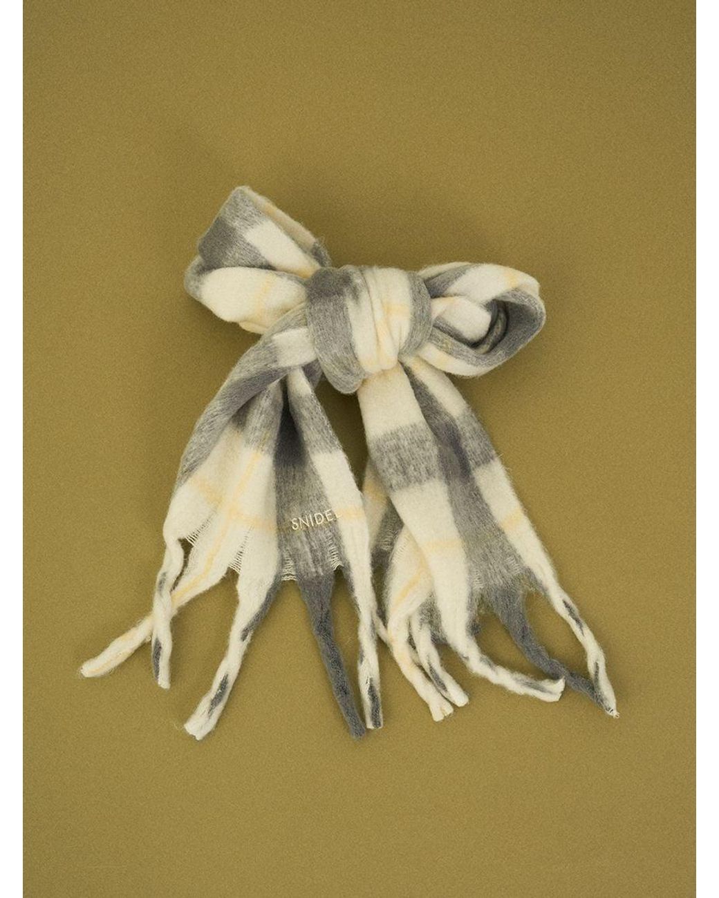 SNIDEL Gray Checked Pattern Scarf