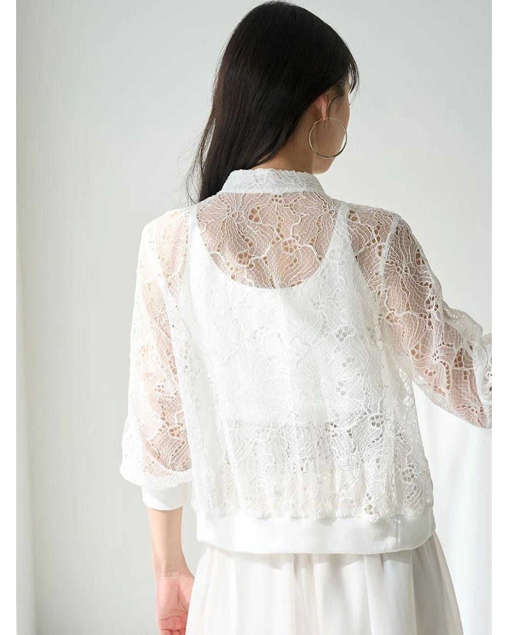 SNIDEL White Sheer Blouson Jacket