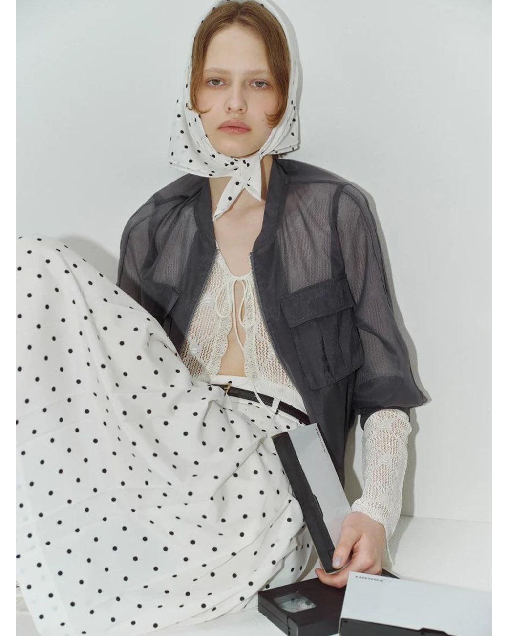 SNIDEL White Sheer Blouson Jacket