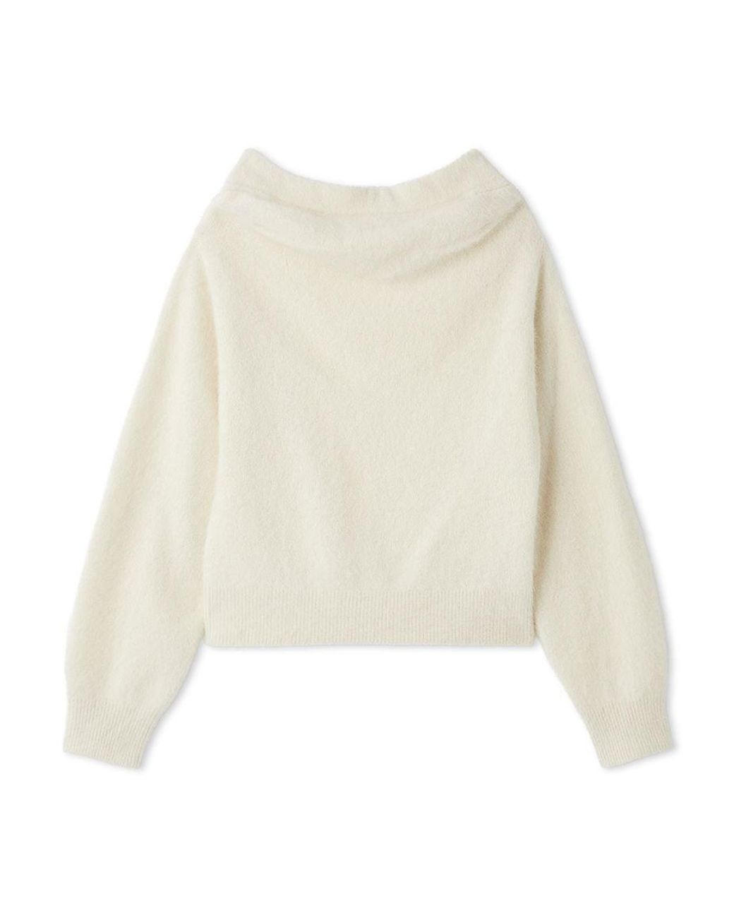 SNIDEL [High Quality Collection] Fox Cashmere Off-Shoulder Pullover in ...