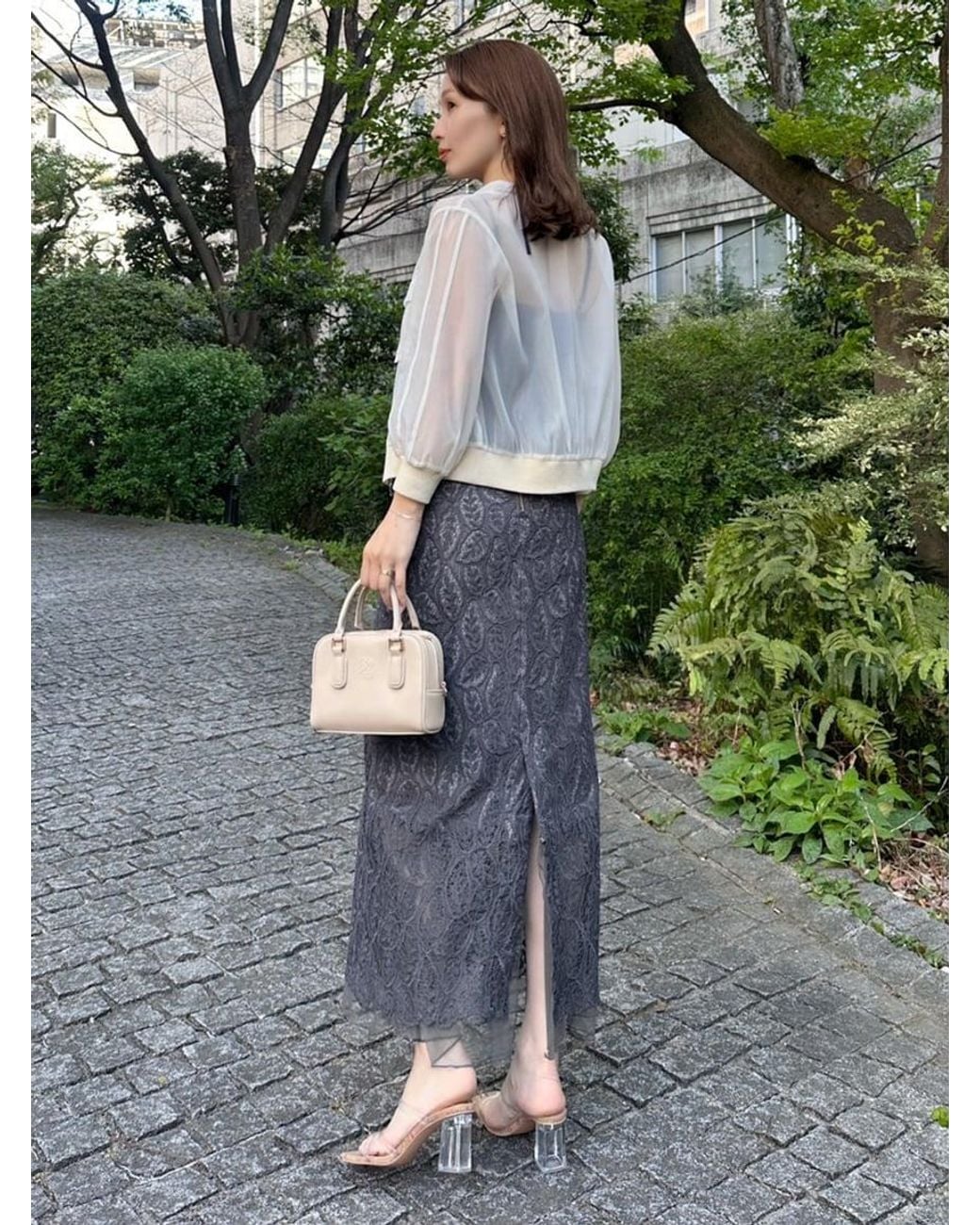 SNIDEL White Sheer Blouson Jacket