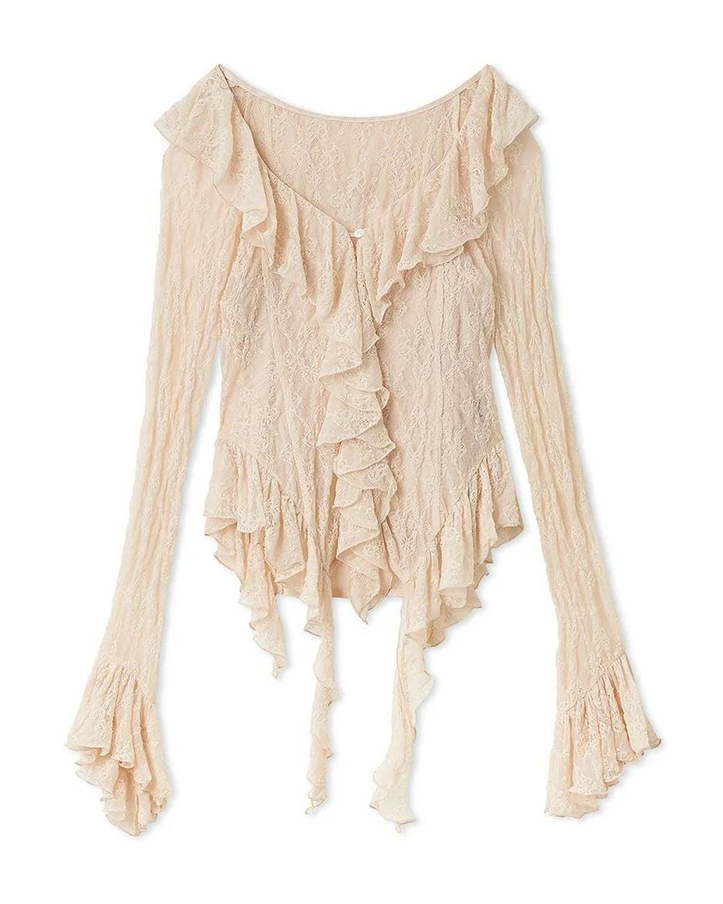 SNIDEL Natural Cut Lace Ruffle Pullover