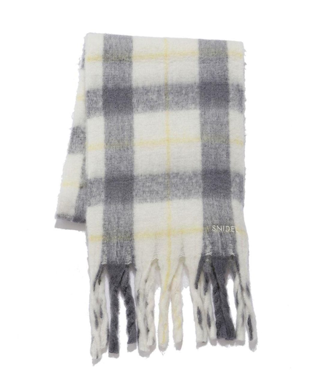 SNIDEL Gray Checked Pattern Scarf