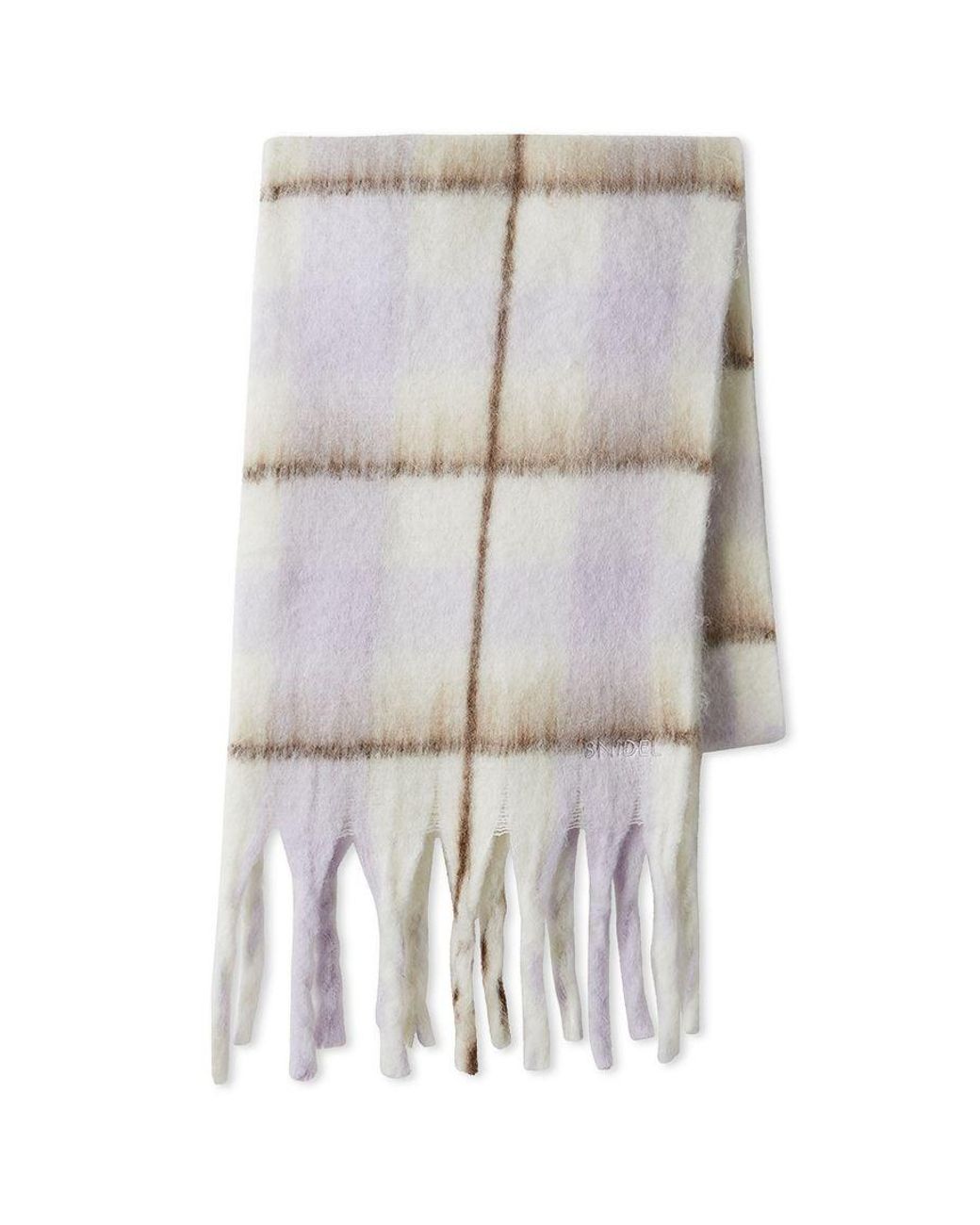 SNIDEL Gray Checked Pattern Scarf