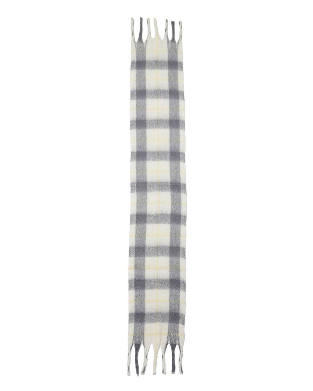 SNIDEL Gray Checked Pattern Scarf