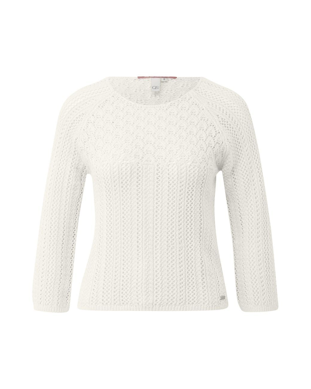 QS White Ajourpullover