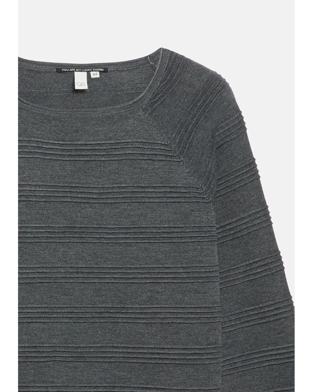 QS Gray Pullover Mit Strukturstreifen
