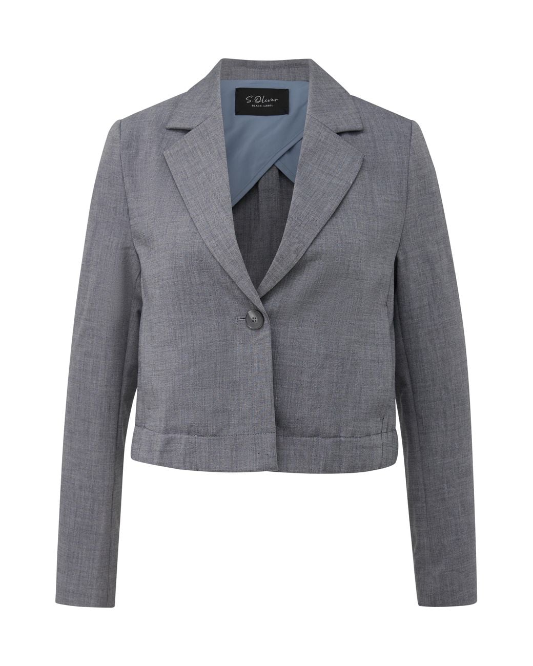 S.oliver Gray Cropped-Blazer Mit Elastikeinsatz