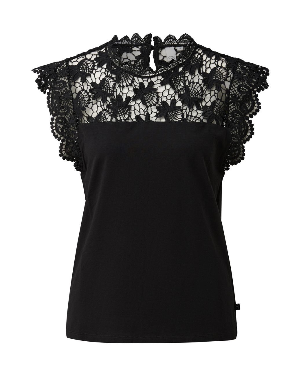 QS Black Top Mit Spitze