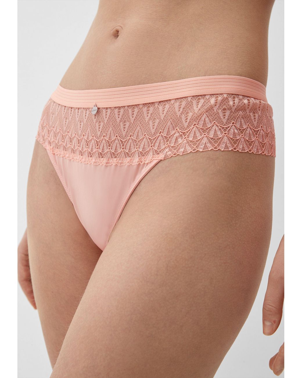 S.oliver Pink String Mit Spitzendetails
