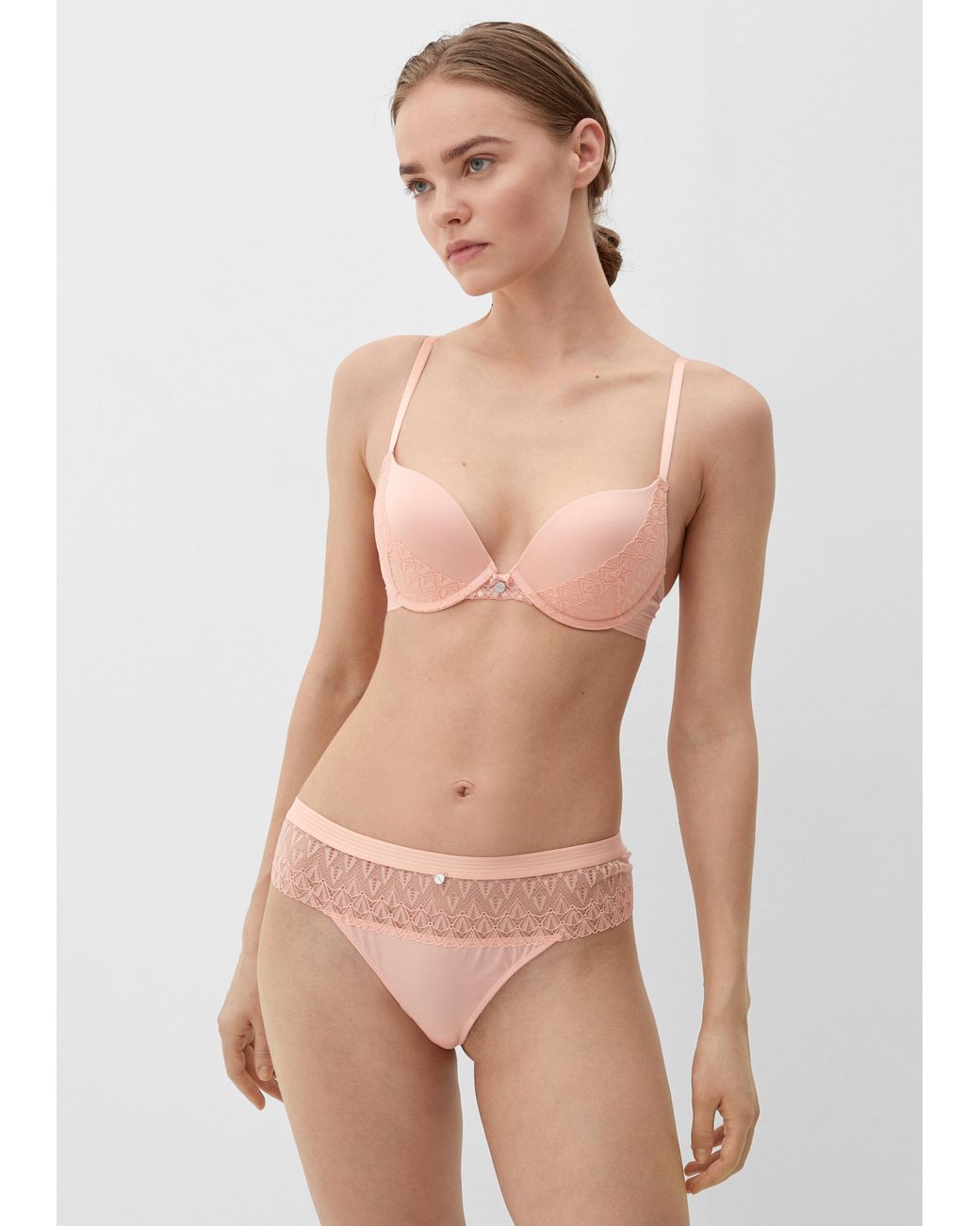S.oliver Pink String Mit Spitzendetails