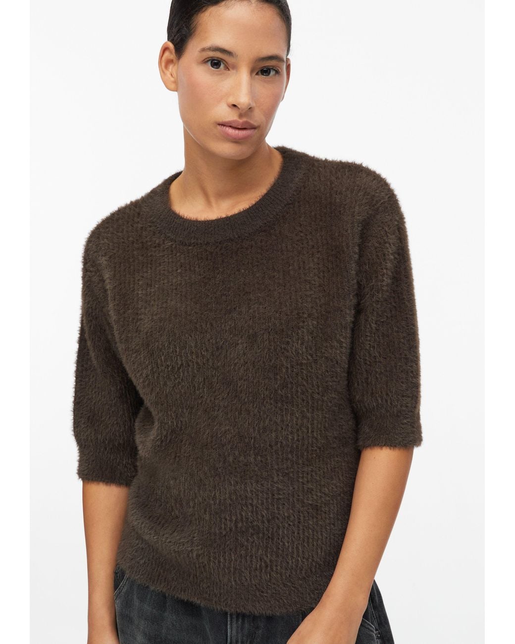 S.oliver Brown Weicher Strickpullover Mit Effektgarn