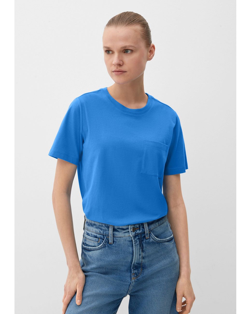 Blau in S.oliver Brusttasche Lyst DE T-Shirt mit |