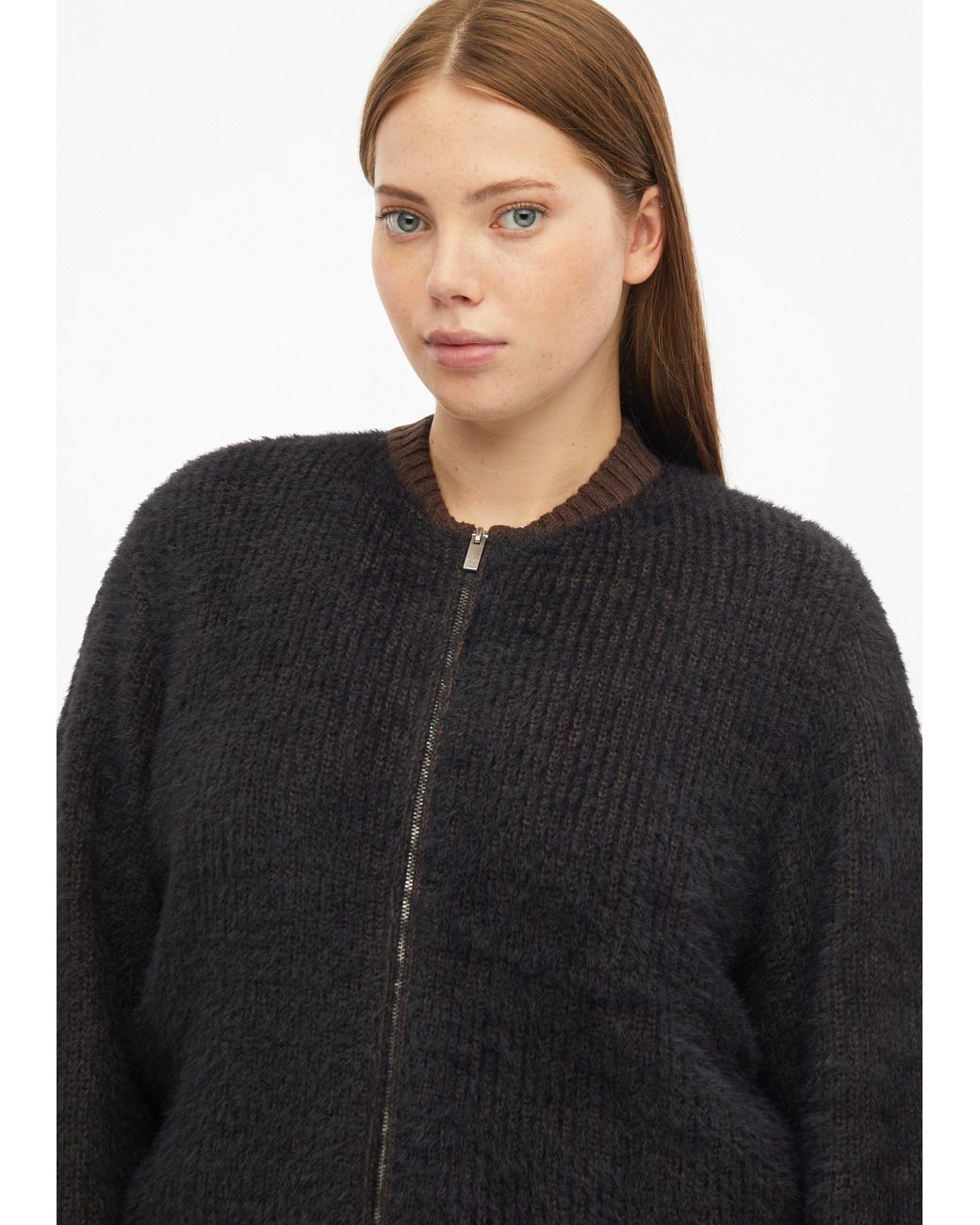 QS Black Flauschiger Strick-Blouson