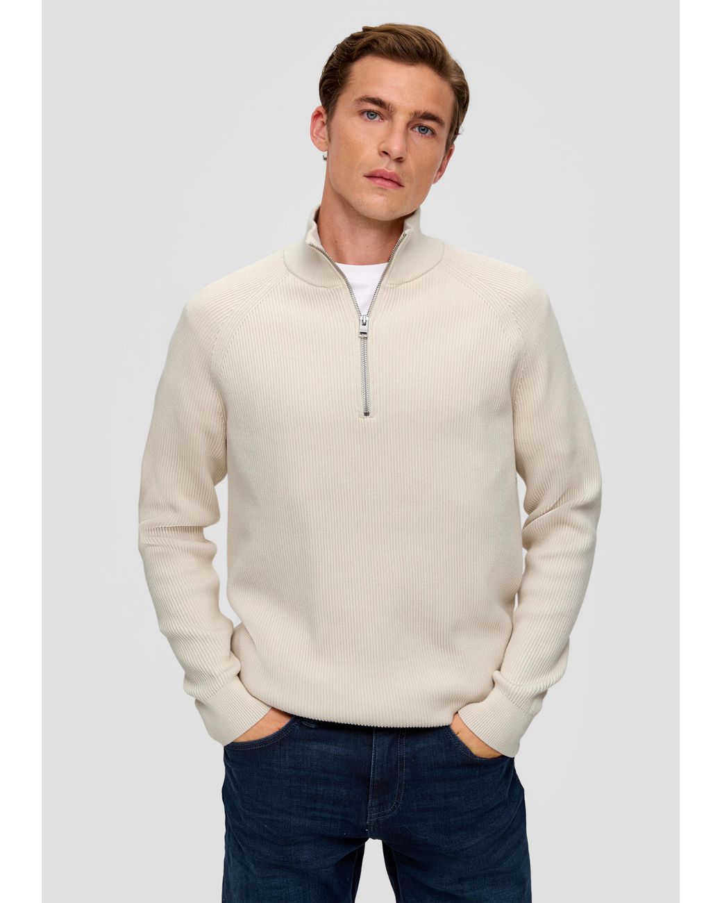 S.oliver Strickpullover mit Stehkragen in | Lyst Weiß Herren für DE