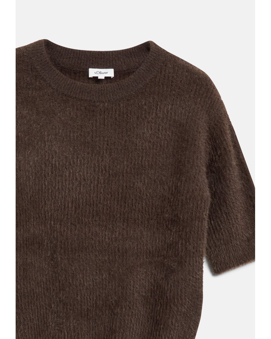 S.oliver Brown Weicher Strickpullover Mit Effektgarn