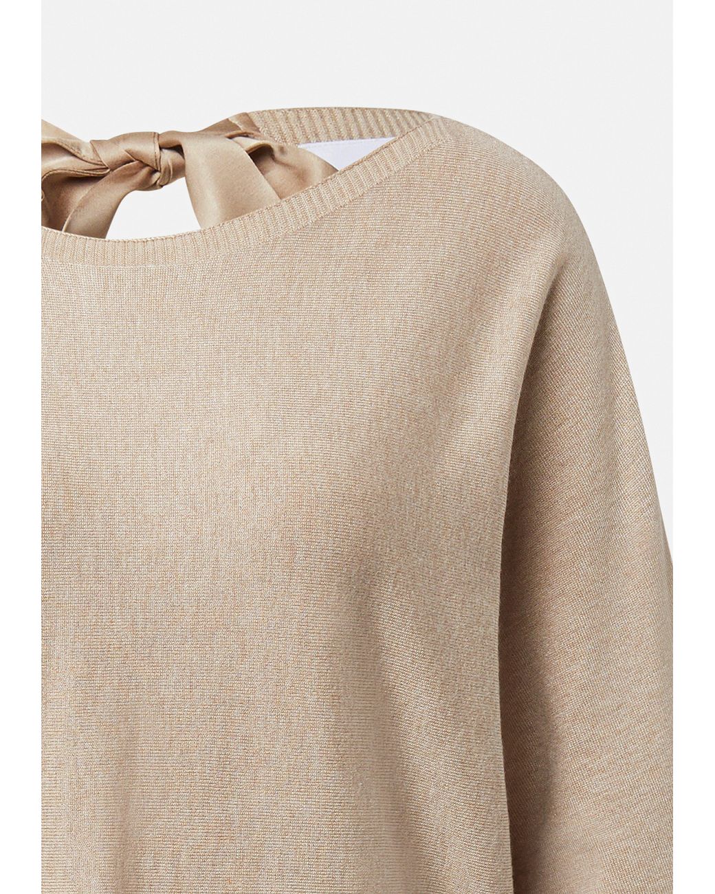 Comma, Natural Feinstrickpullover Mit Schleifendetail