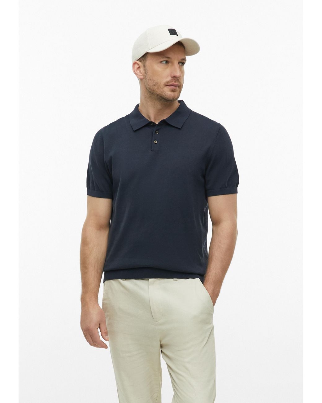 S.oliver Cap Aus Leinenmix Mit Label-Patch in White für Herren