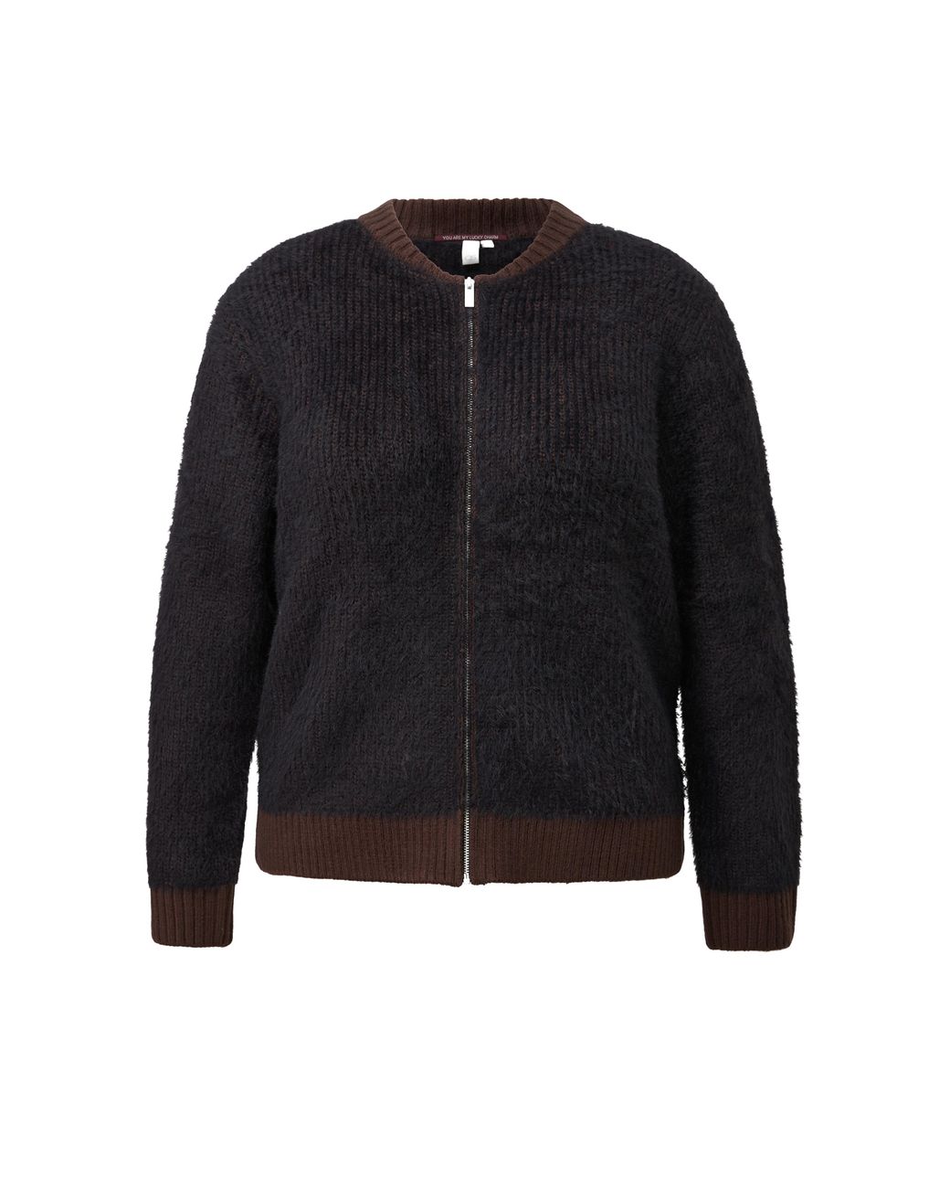 QS Black Flauschiger Strick-Blouson