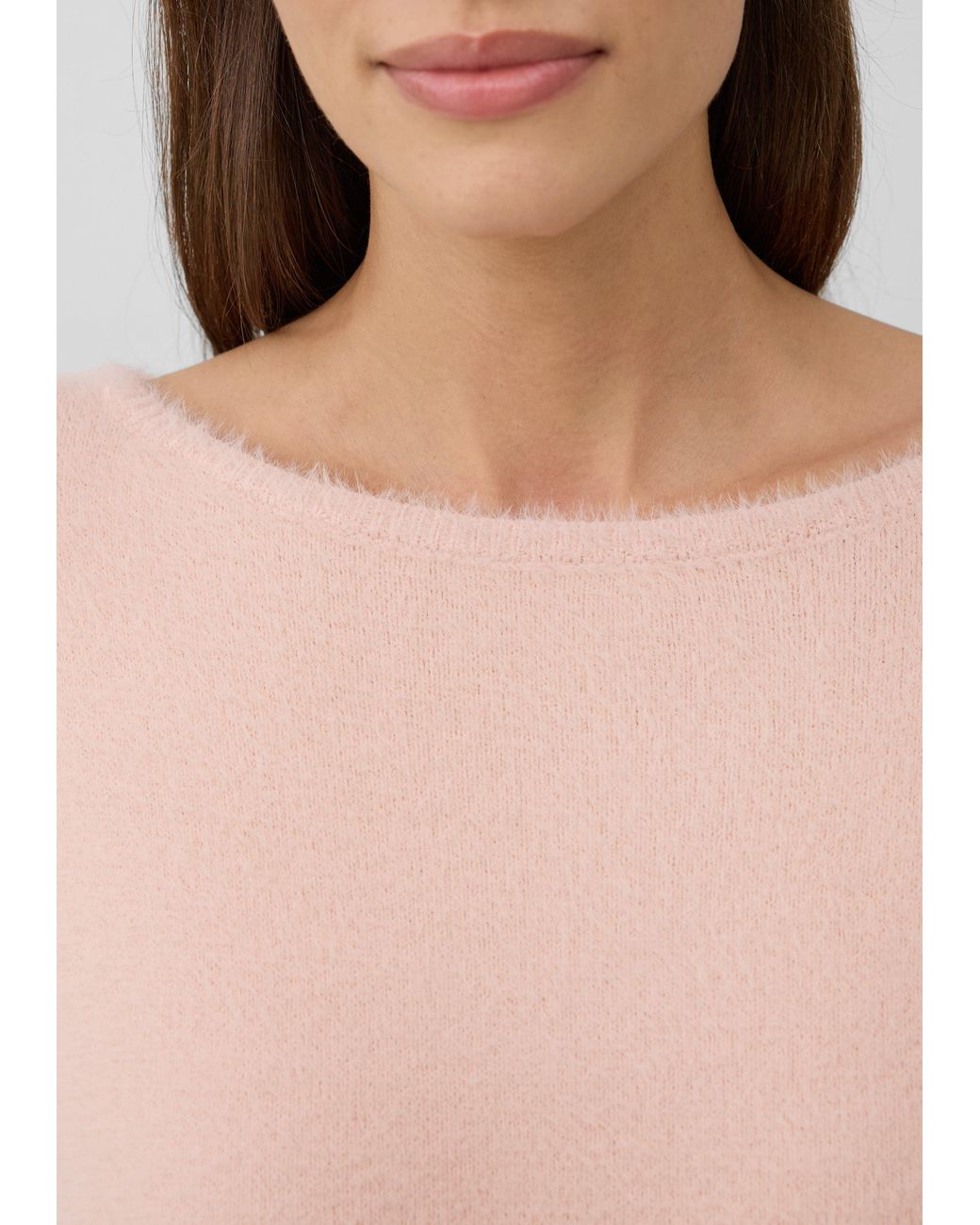 S.oliver Pink Flauschiger Pullover Mit U-Boot-Ausschnitt