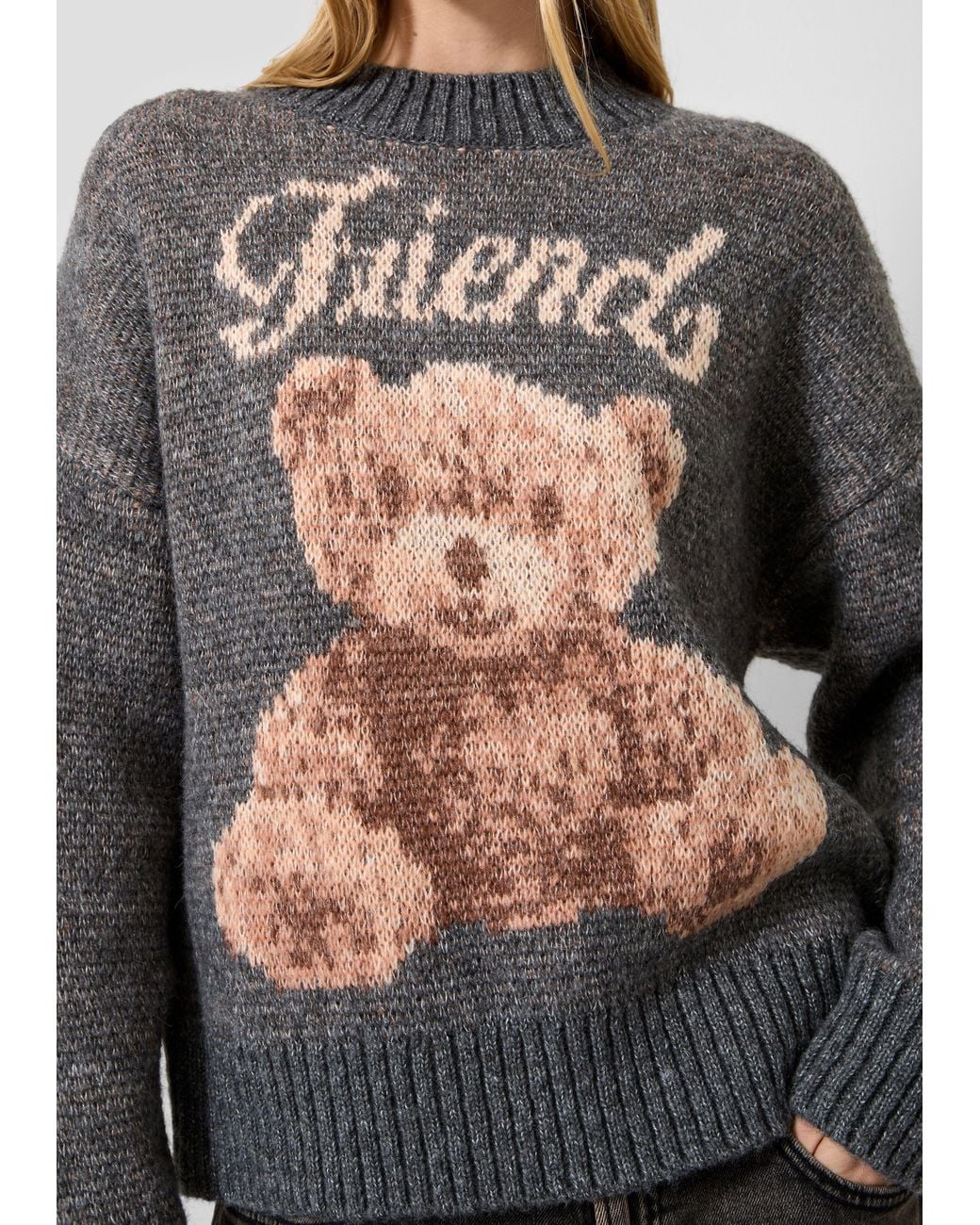 QS Gray Pullover Mit Teddy-Motiv