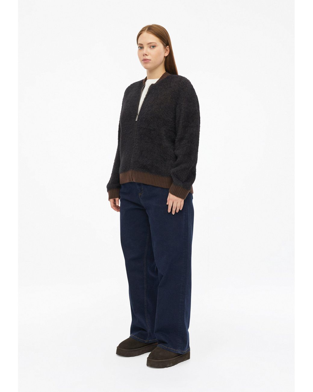 QS Black Flauschiger Strick-Blouson