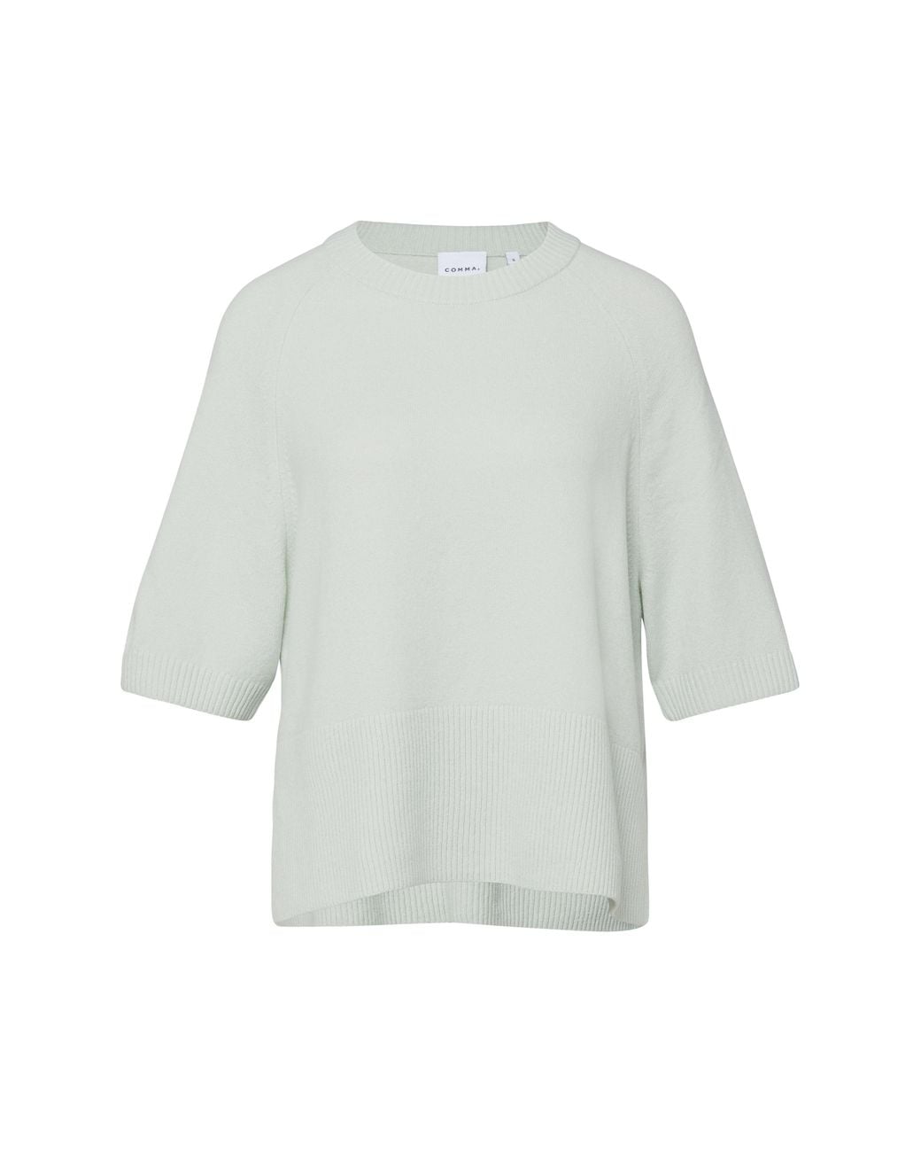 Comma, Gray Feinstrickpullover Mit Halbarm