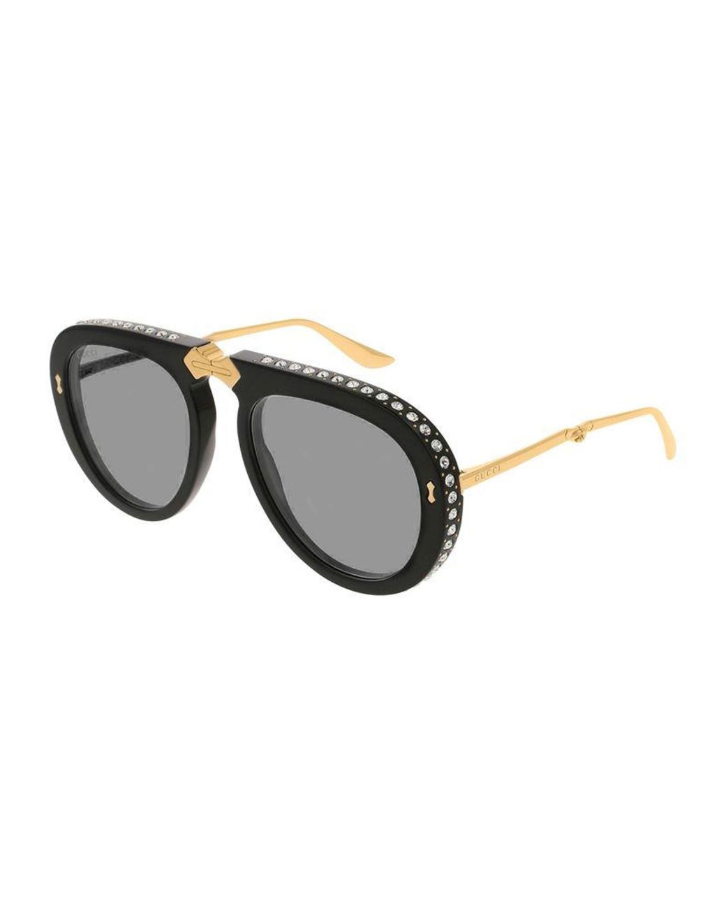 Gucci 0307 Foldable Aviator Sunglasses in Metallic | Lyst