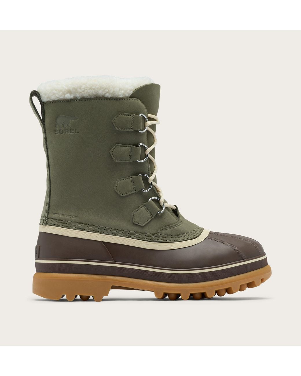 Sorel Green Caribou Waterproof Snow Boots for men