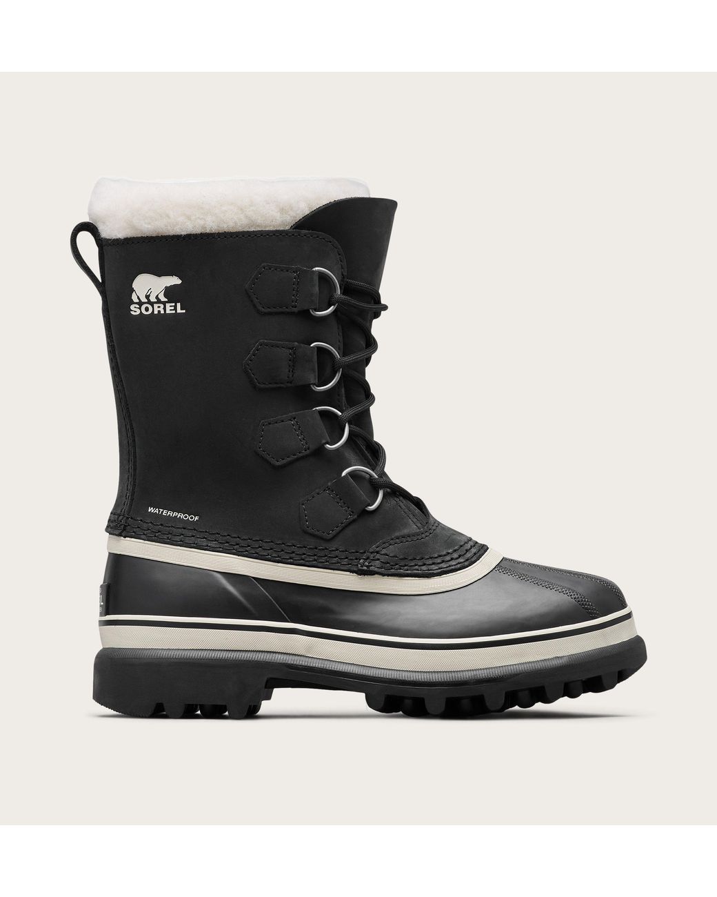 Sorel Black Caribou Waterproof Snow Boots