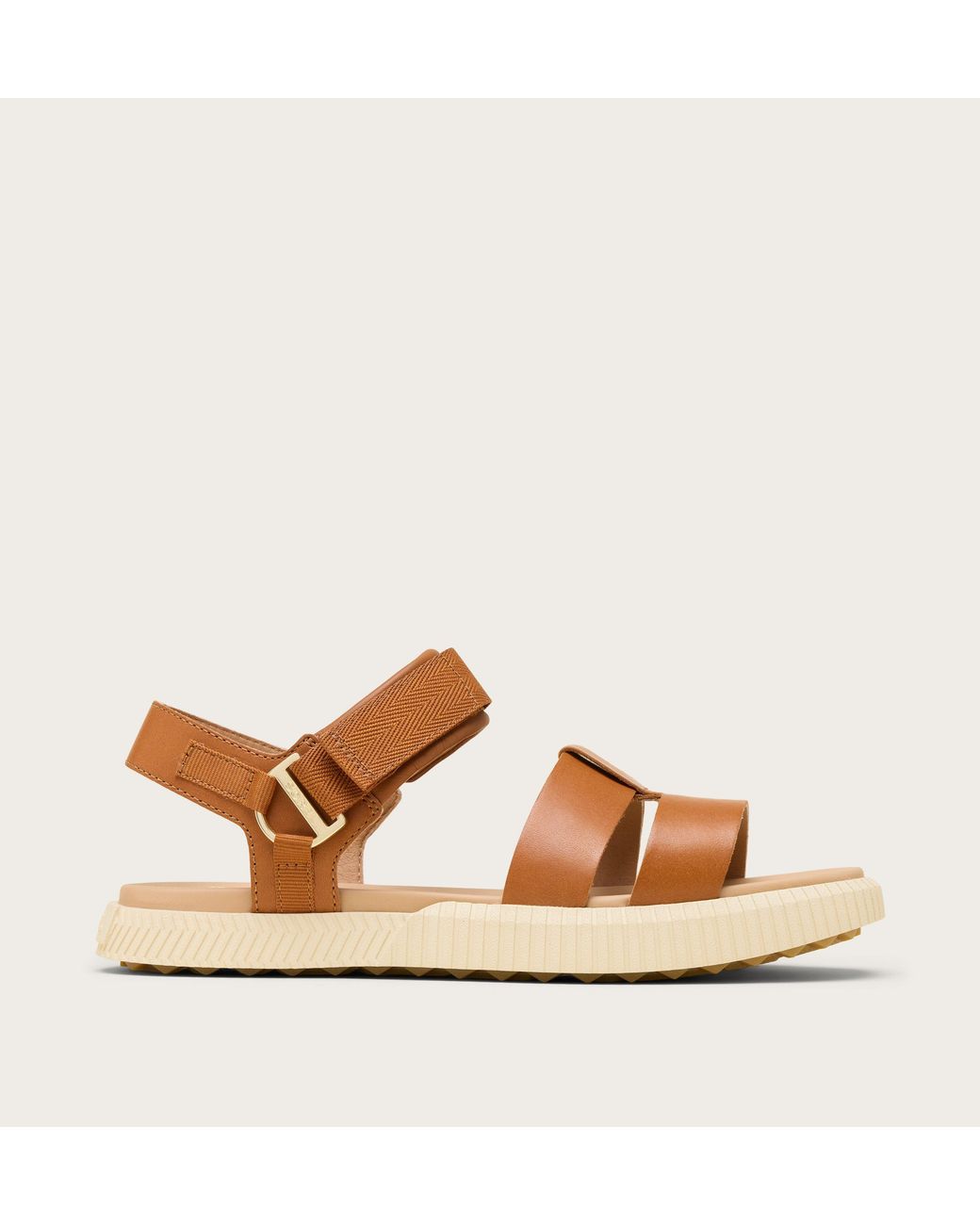Sorel Brown Ona Ave Ankle Strap Flat Sandal
