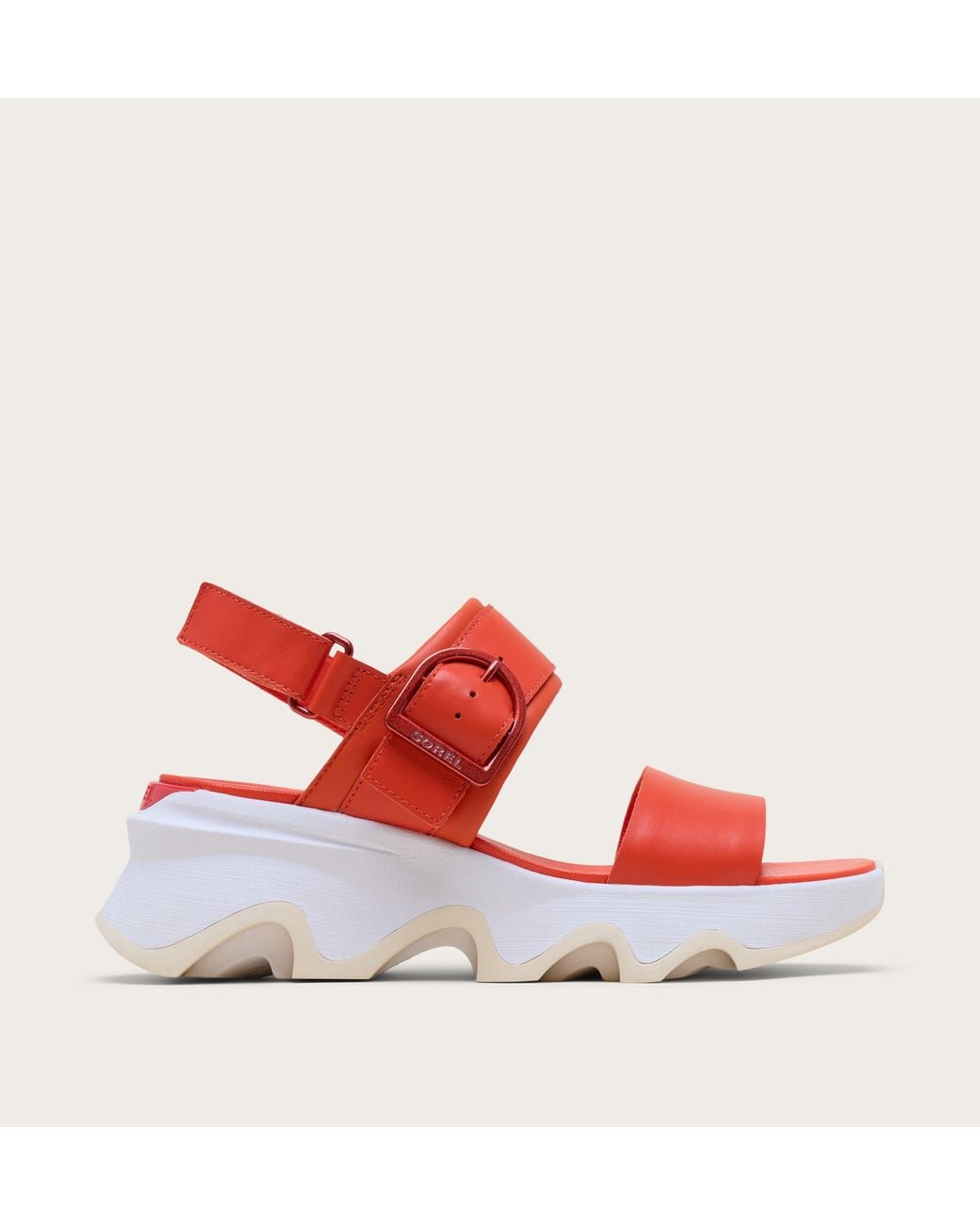 Sorel Red Kinetic Impact Wedge Sandal