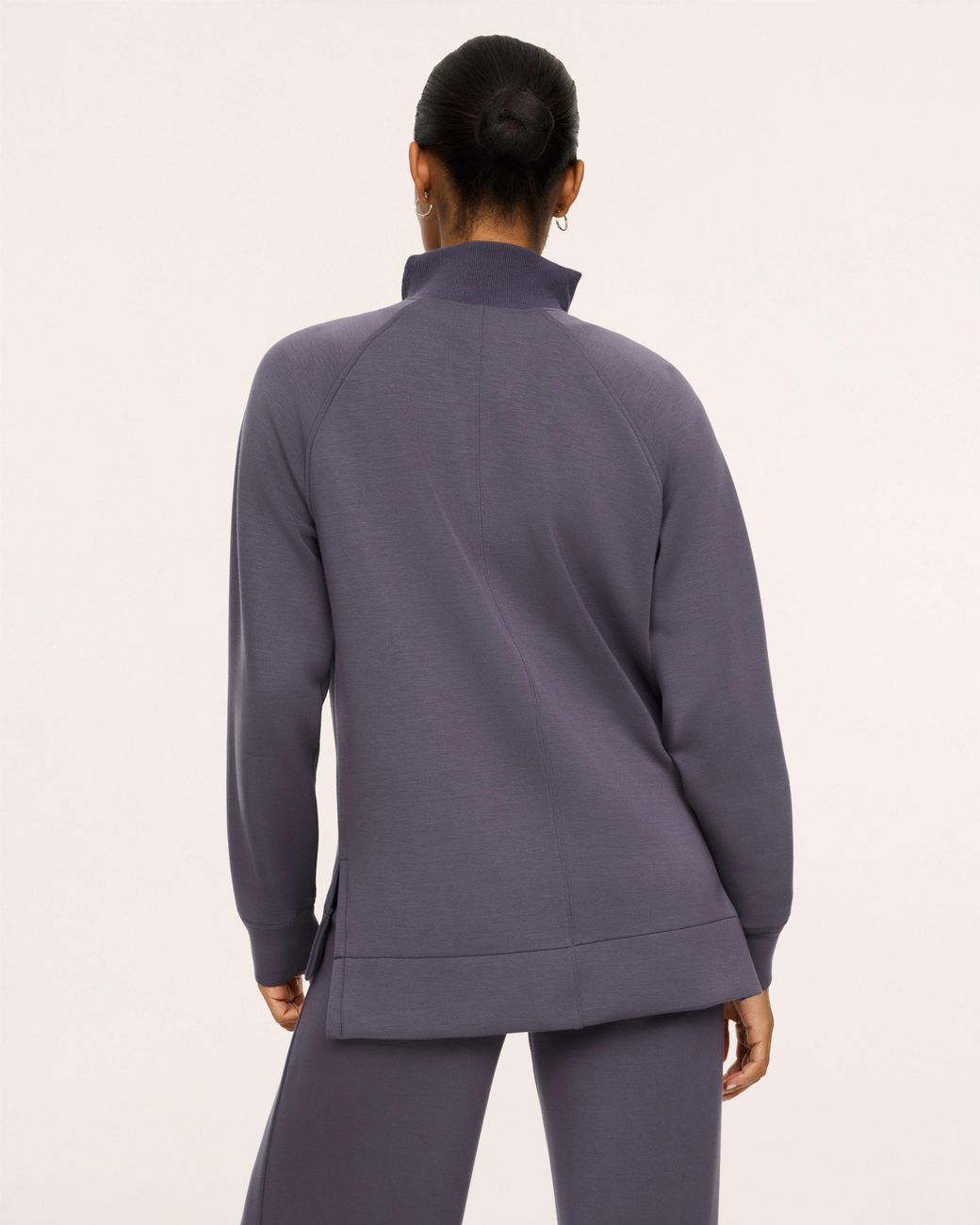 Spanx Blue Airessentials Brushed Half Zip Top Tunic