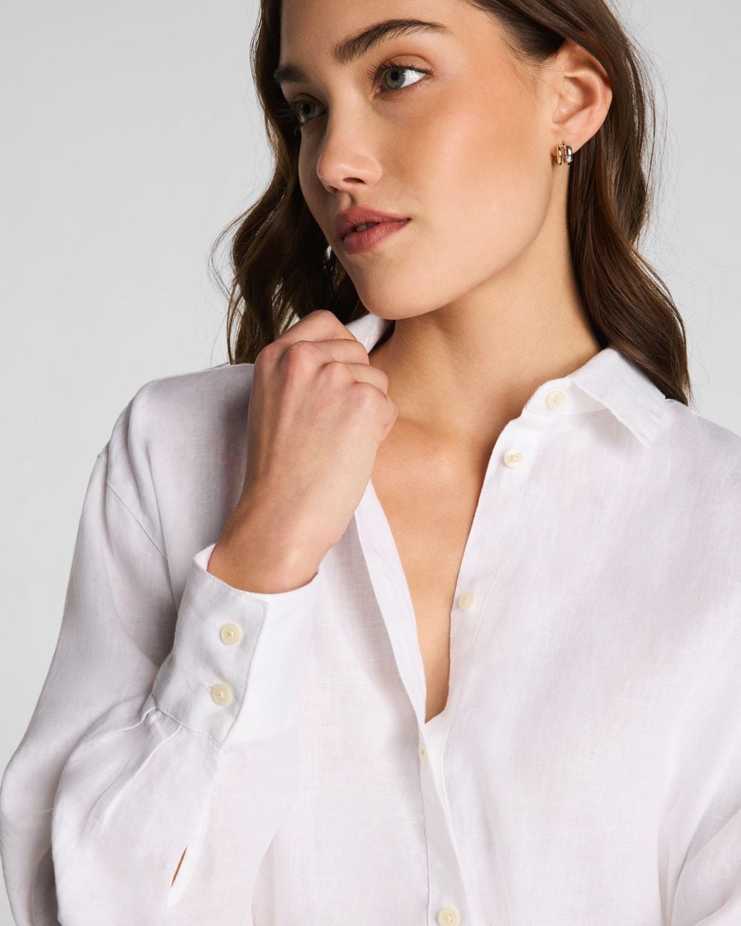Spanx White Beach Button Down