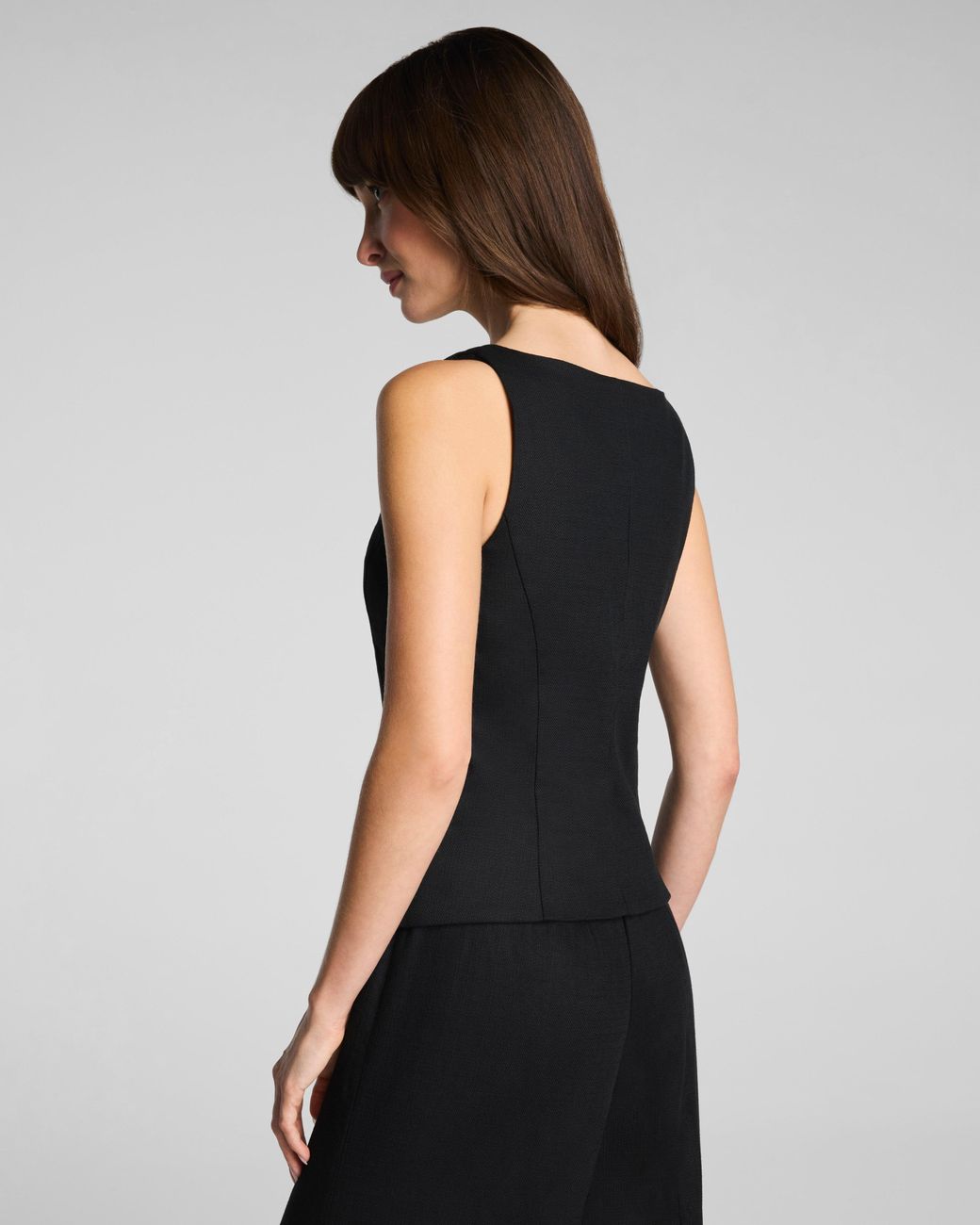 Spanx Black Easybreezy Cotton Button-Down Vest
