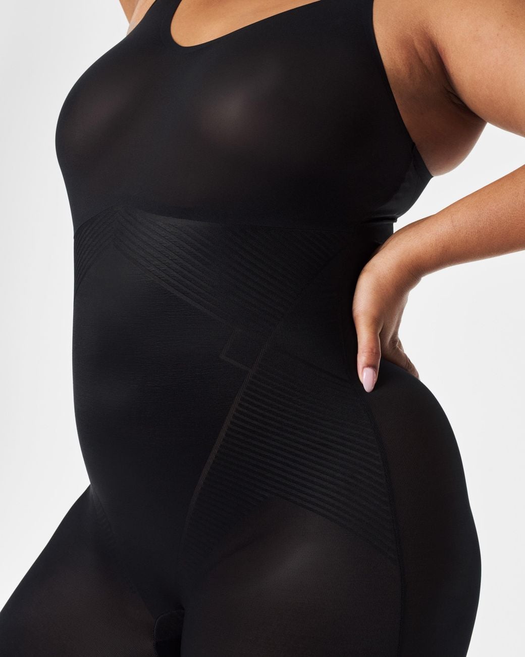 Spanx Black Shape Invisible Mid-Thigh Bodysuit