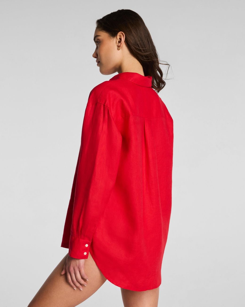 Spanx Red Beach Button Down