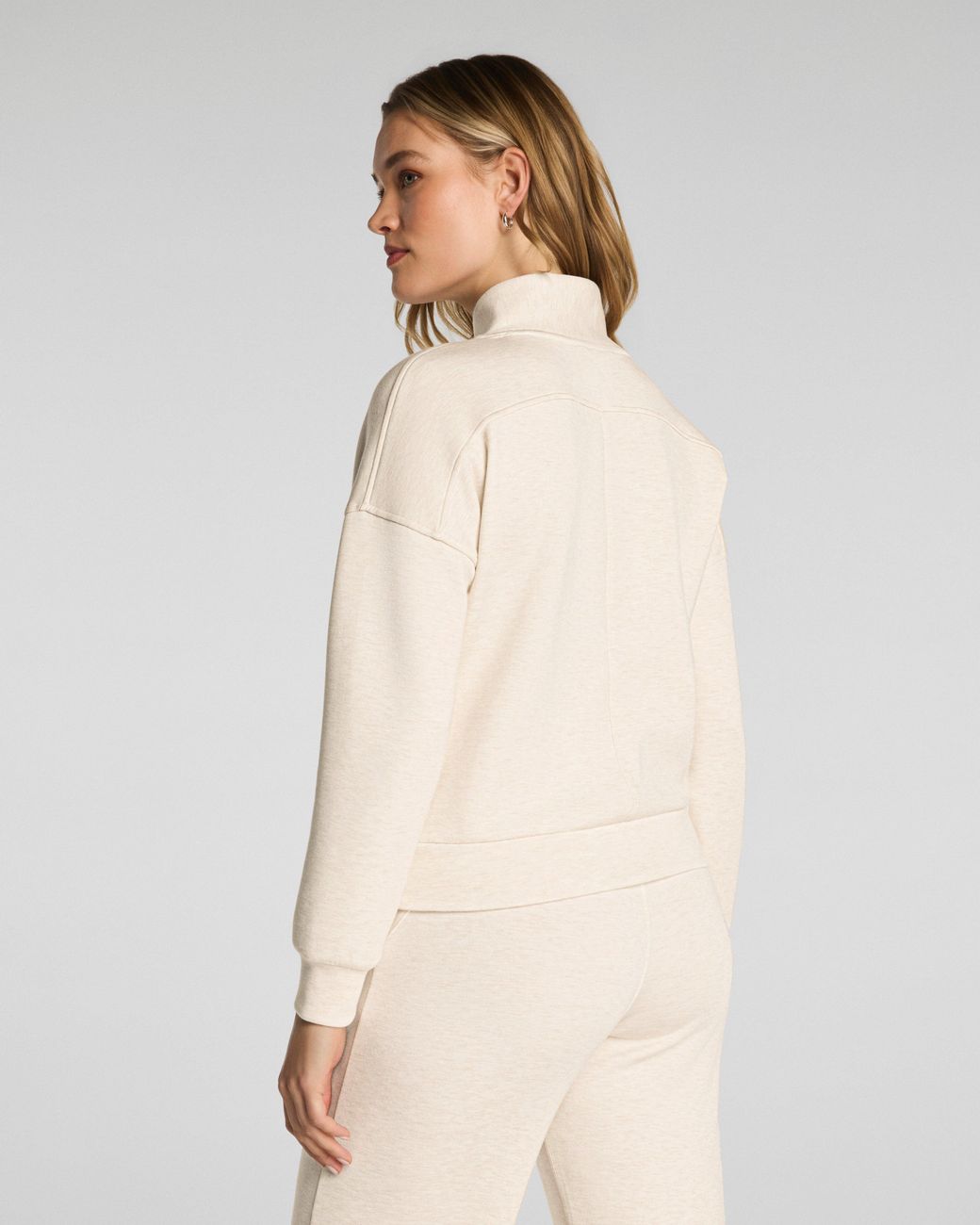 Spanx Natural Airessentials Shawl Collar Half Zip Top