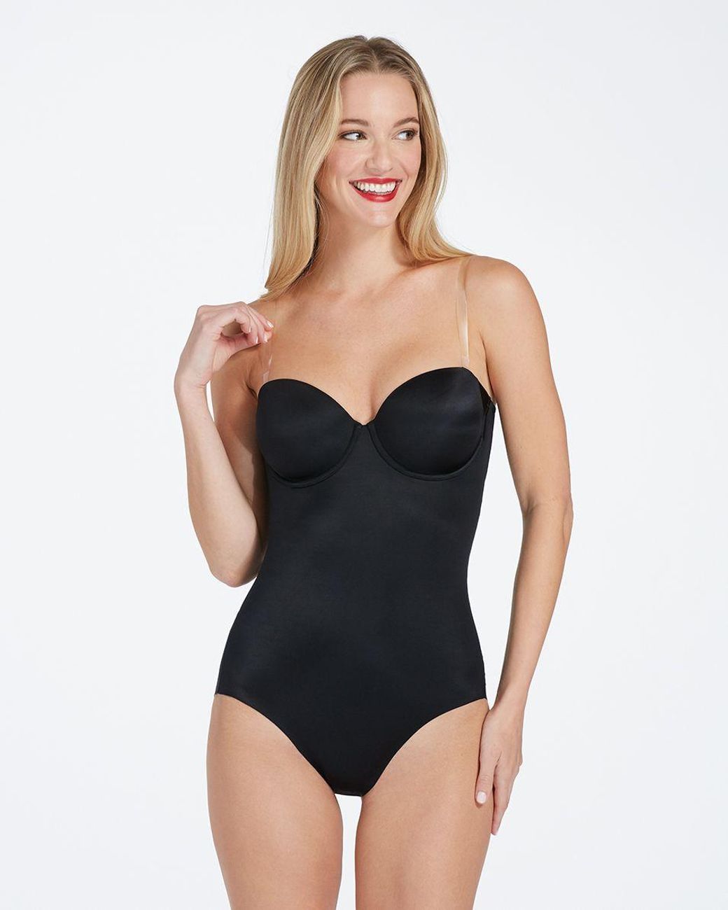 Spanx Synthetic Suit Your Fancy Strapless Cupped Panty Bodysuit in
