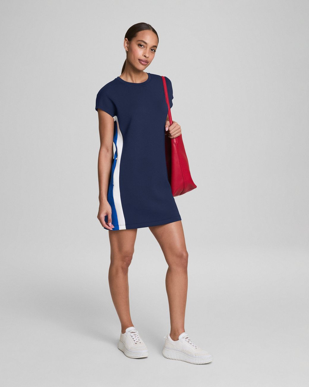 spanx air essentials t shirt dress Spanx Air Essentials Colorblock Mini T-Shirt Dress  Bo & Company