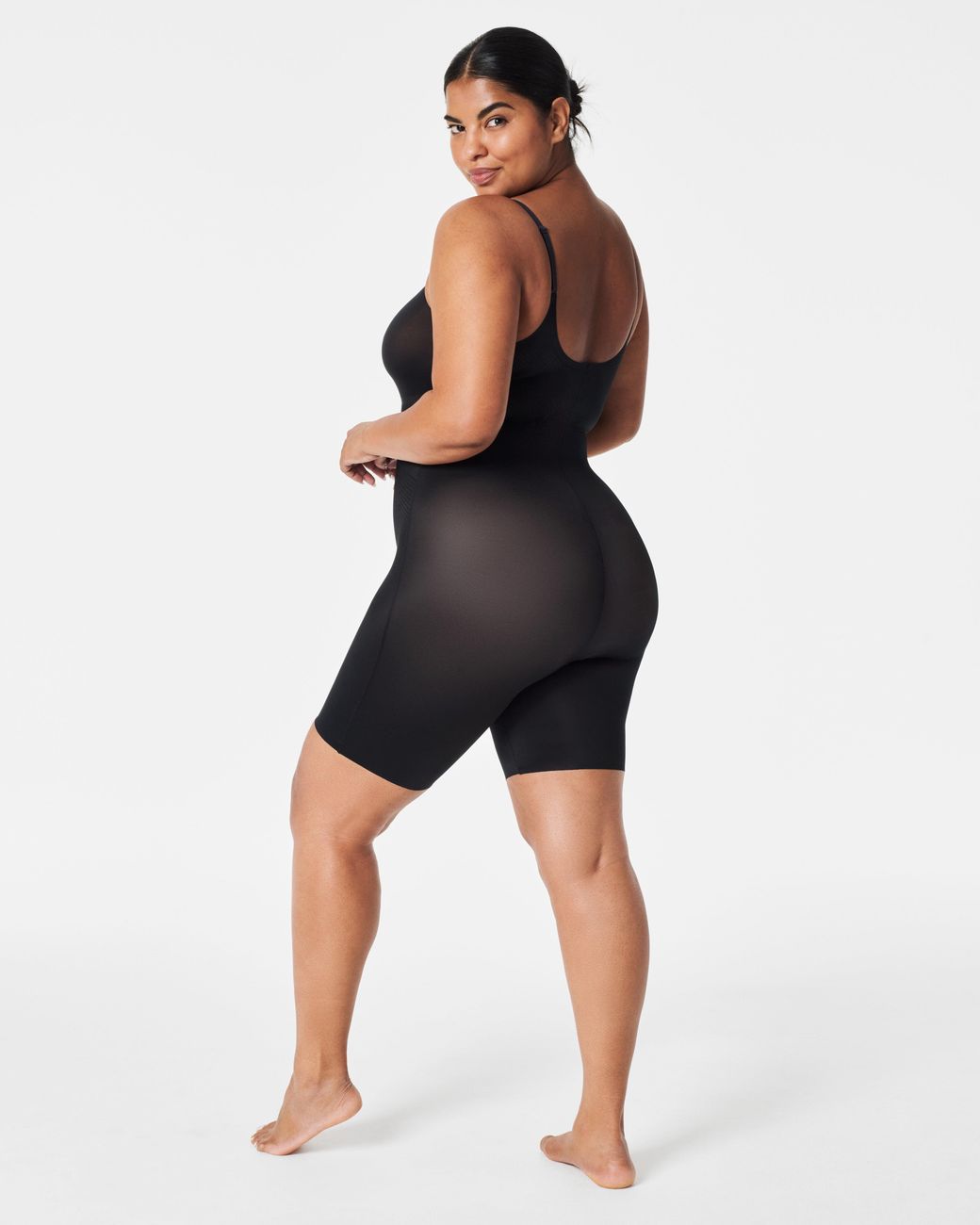 Spanx Black Shape Invisible Mid-Thigh Bodysuit