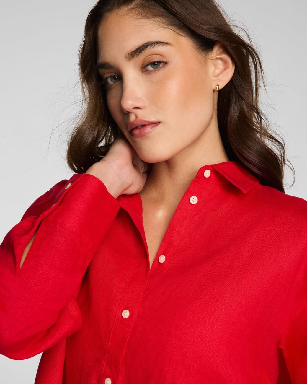 Spanx Red Beach Button Down