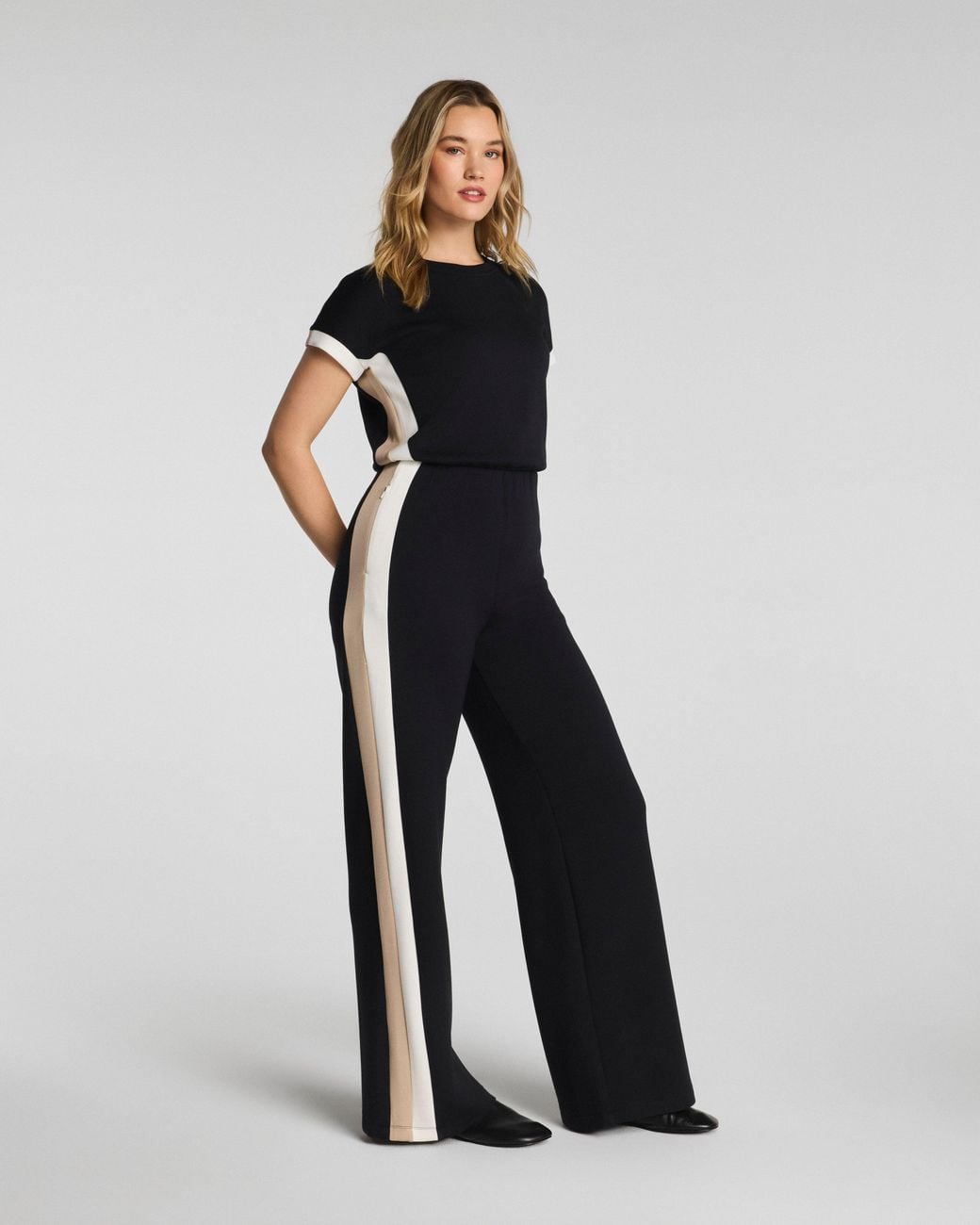 Spanx Black Airessentials Colorblock Jumpsuit