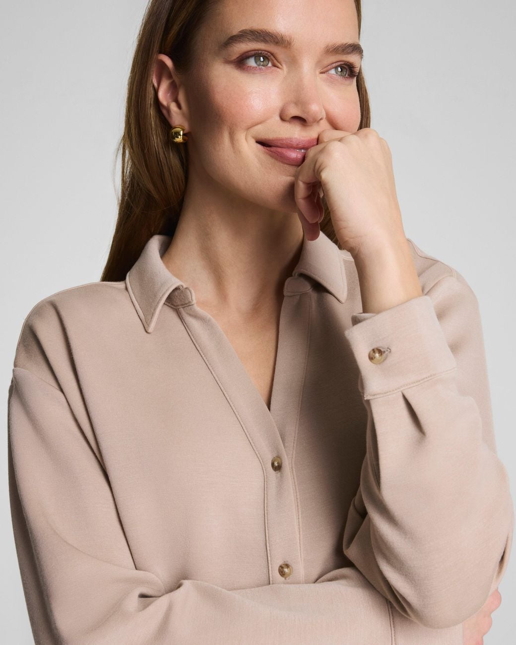 Spanx Natural Airessentials Oversized Button Down