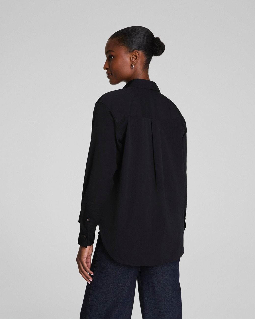 Spanx Black ® Poplin Oversized Button-down