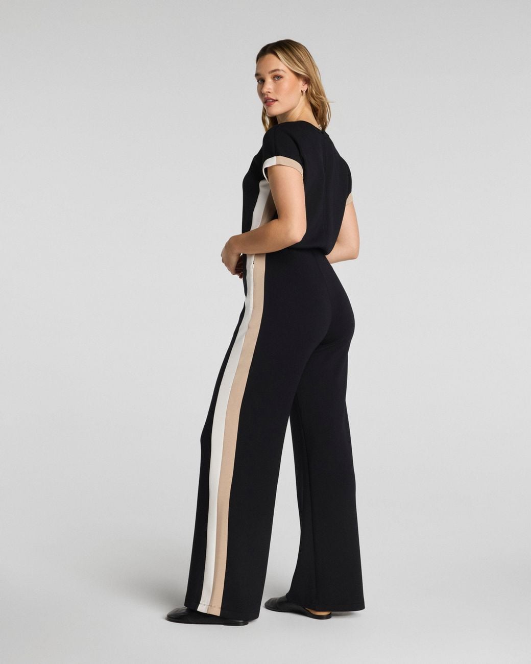 Spanx Black Airessentials Colorblock Jumpsuit
