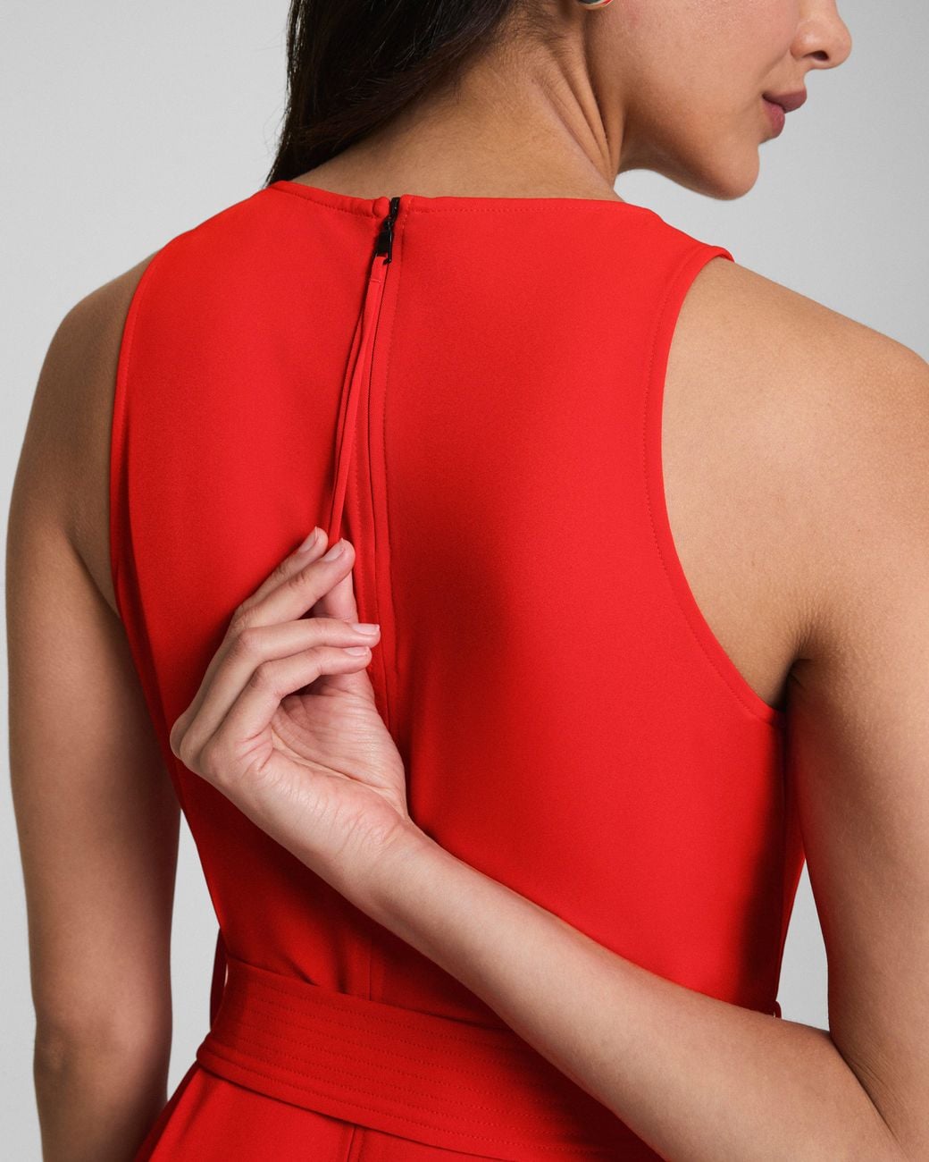strapless open back dress SPANXshape™ Red Get Moving Zip Front Dress