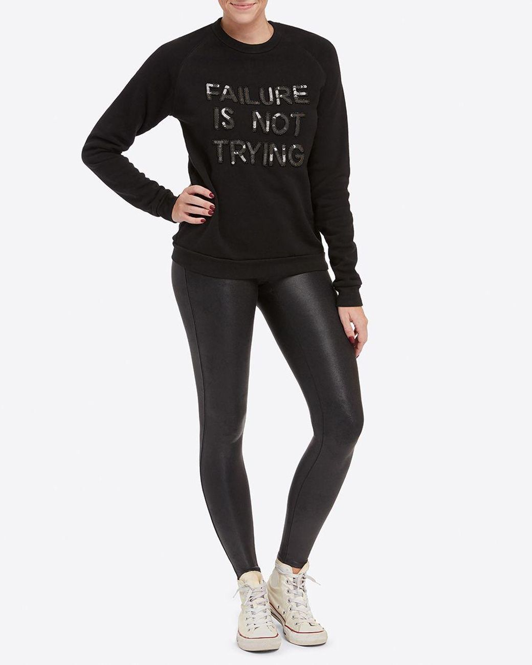 Spanx Fleece Bow Drape Sweatshirt In Black Save 32 Lyst