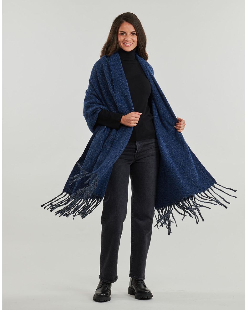 Desigual Blue Schal Scarf Colored Pockets