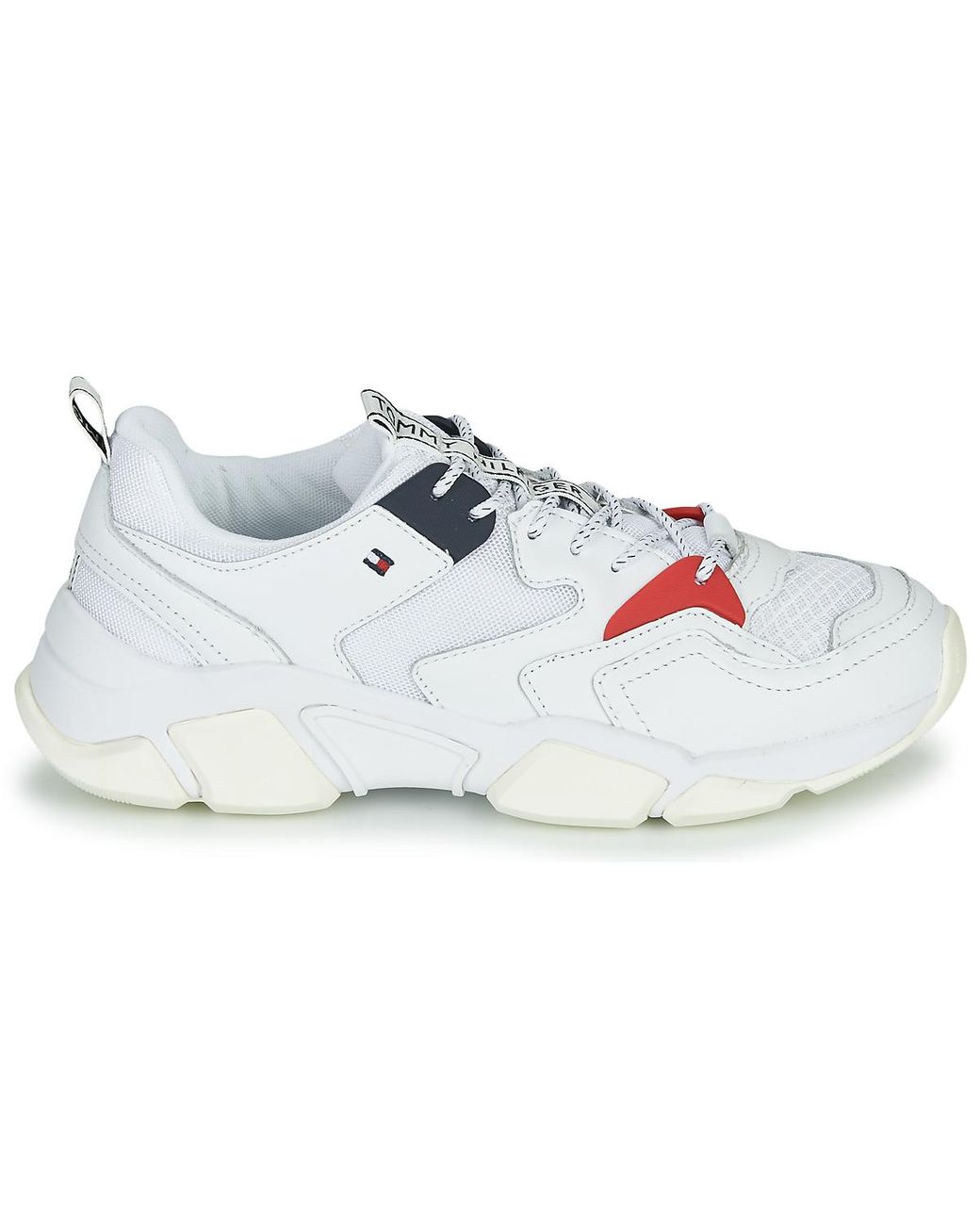 tommy hilfiger chunky mixed textile trainers